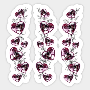 Heart and Flower String Pattern Sticker